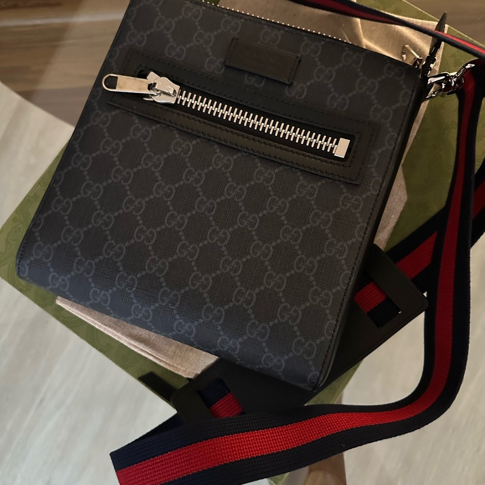 Gucci Black and Red Messenger Bag